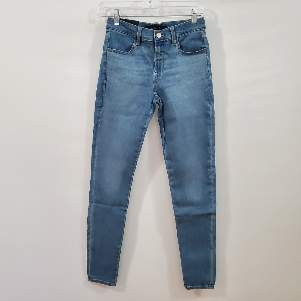 J Brand Jeans Women's 27 Sophia Mid-Rise Super Skinny Joy Joy Blue Med Wash NWT
